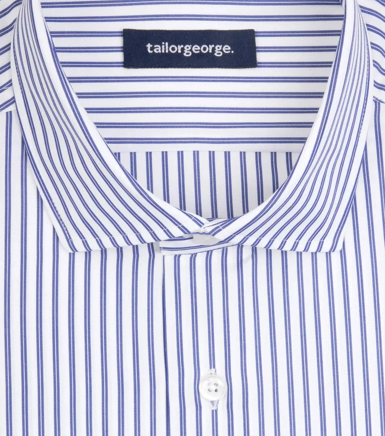 Easy-iron plain white poplin shirt