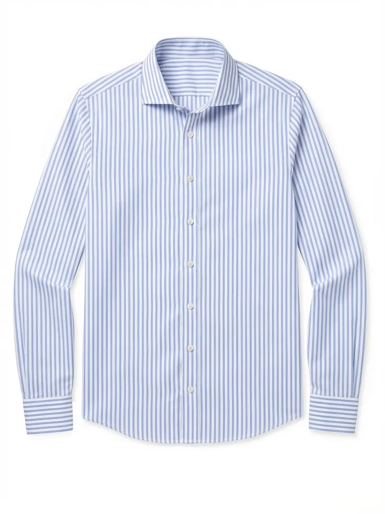 Easy-iron plain white poplin shirt