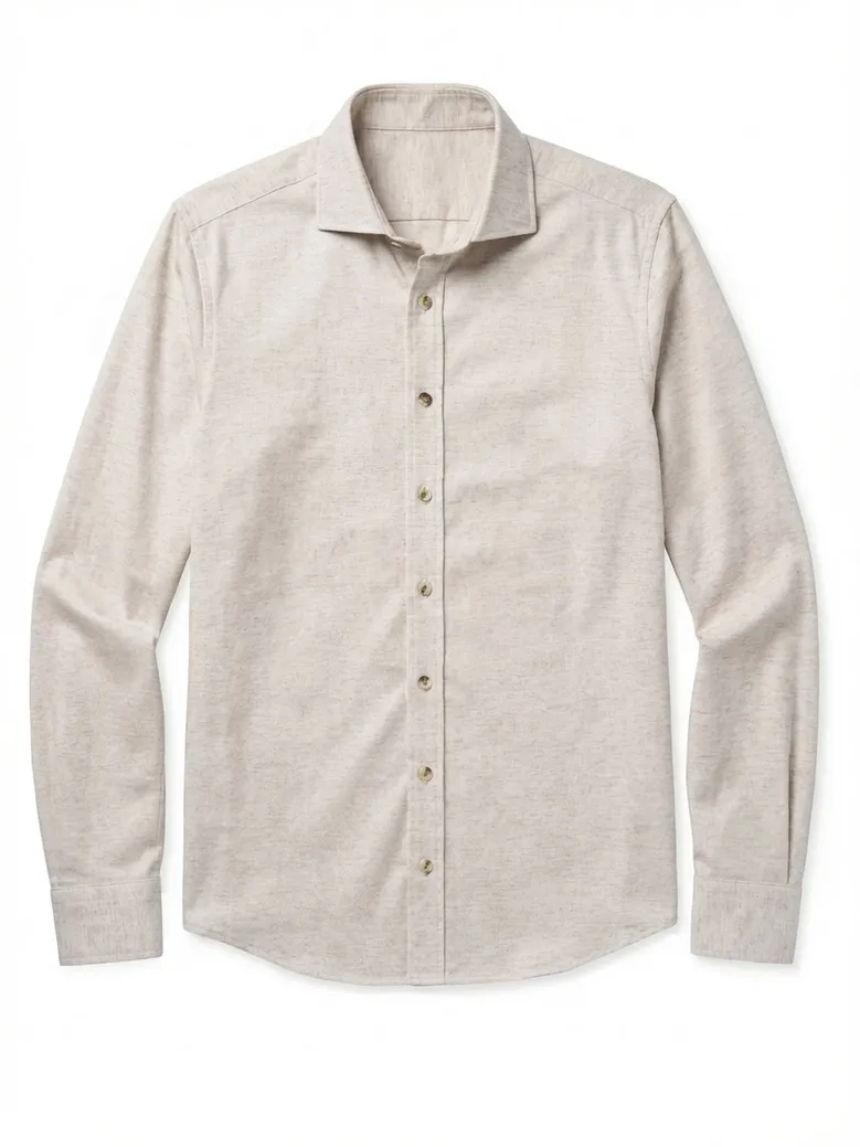 Easy-iron plain white poplin shirt