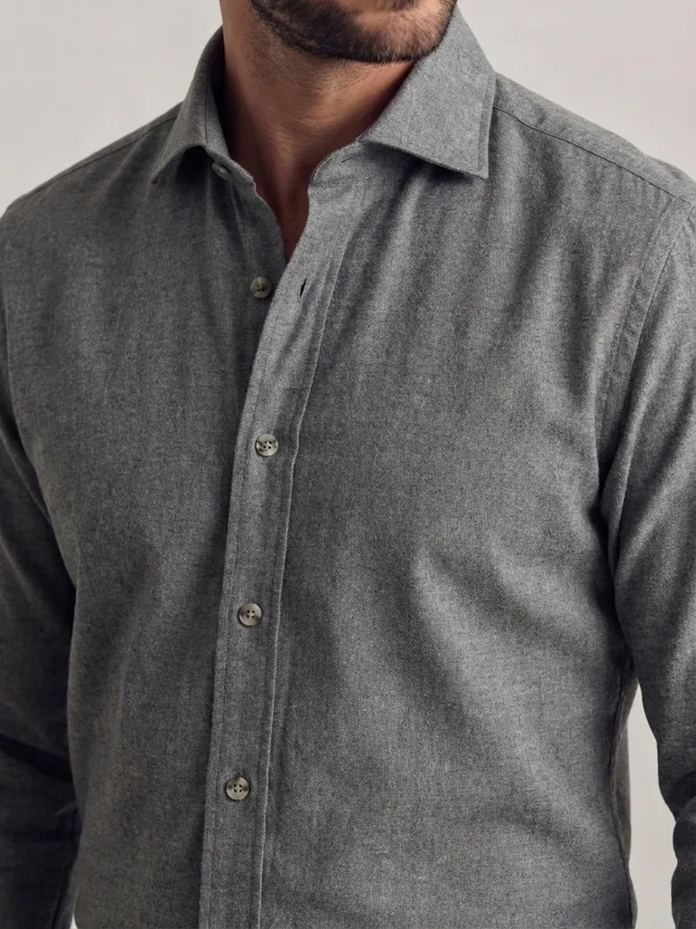 Easy-iron plain white poplin shirt