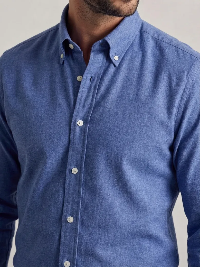 Easy-iron plain white poplin shirt
