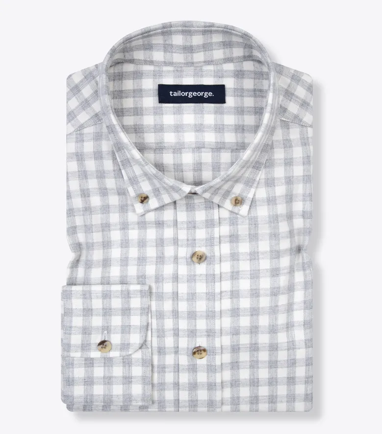 Easy-iron plain white poplin shirt