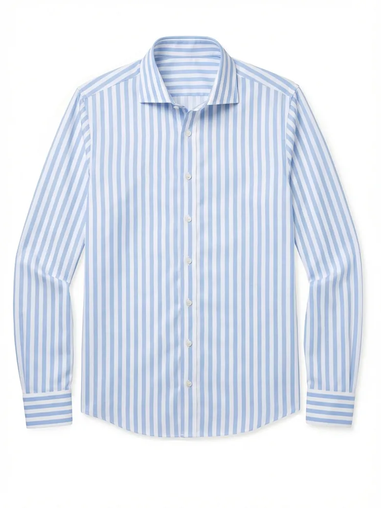 Easy-iron plain white poplin shirt