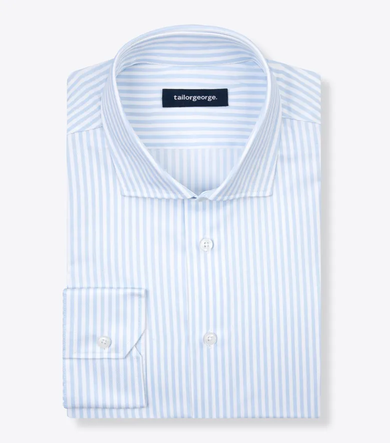 Easy-iron plain white poplin shirt