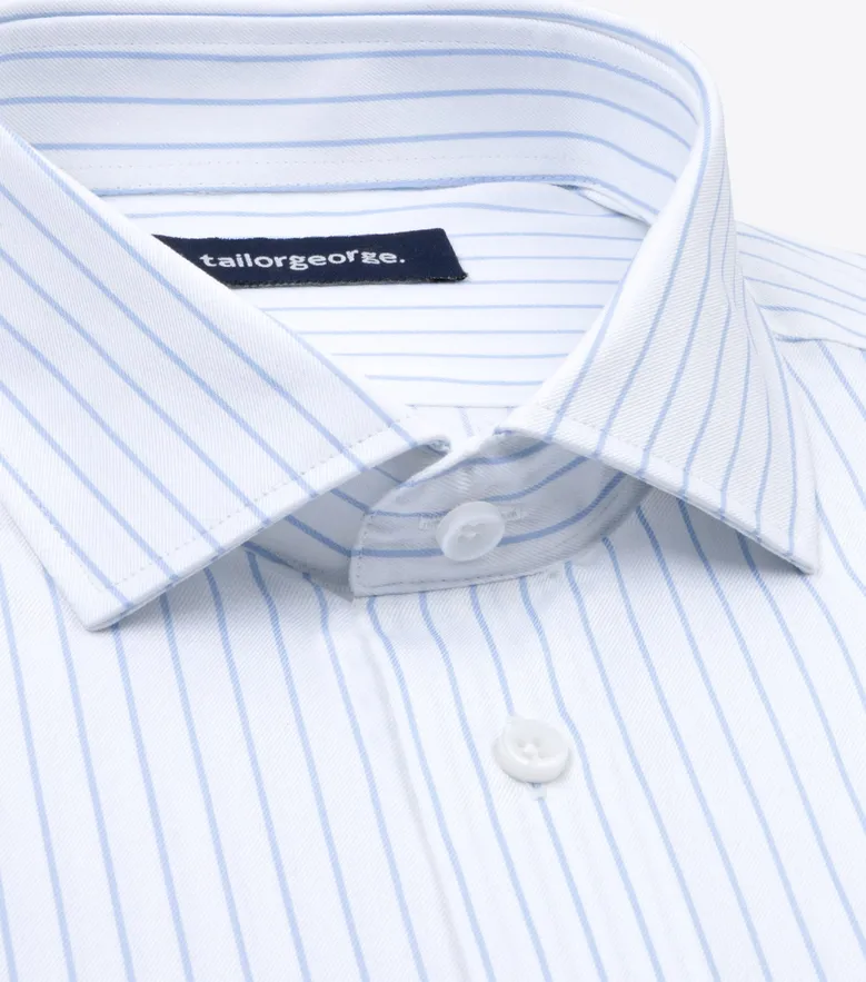 Easy-iron plain white poplin shirt