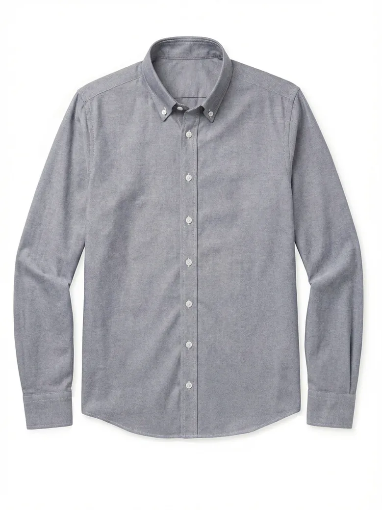 Easy-iron plain white poplin shirt