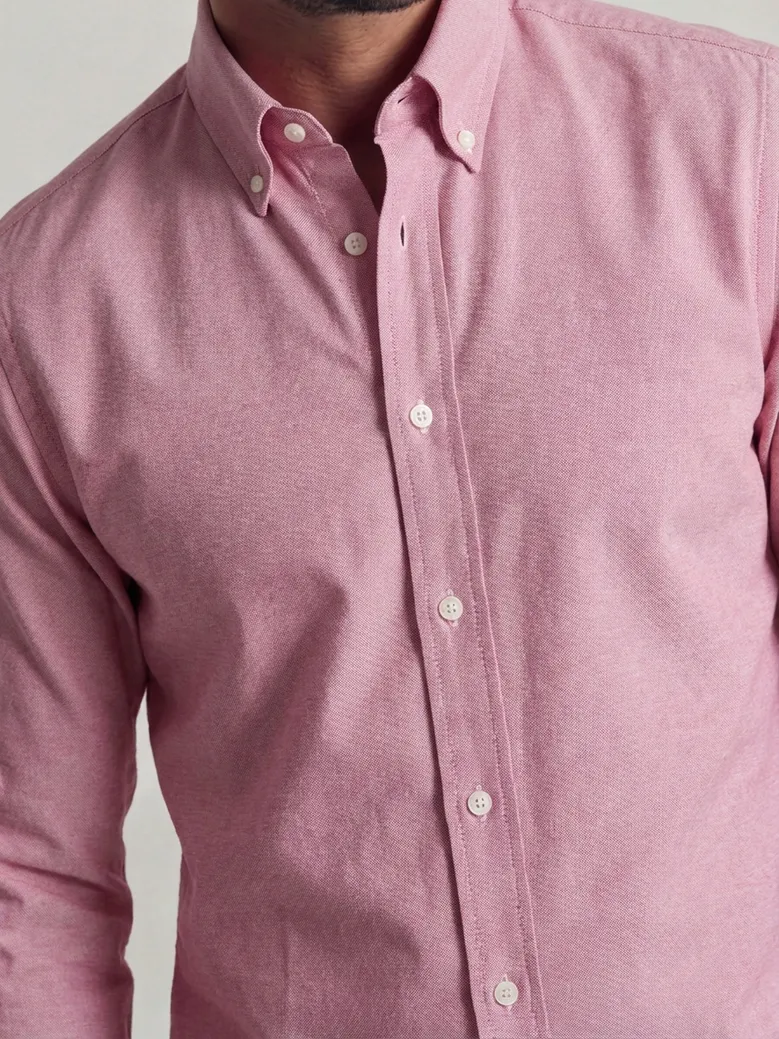 Easy-iron plain white poplin shirt
