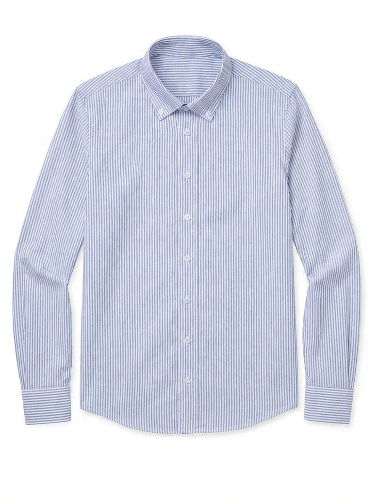 Easy-iron plain white poplin shirt