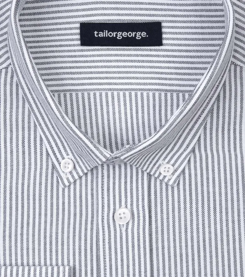Easy-iron plain white poplin shirt