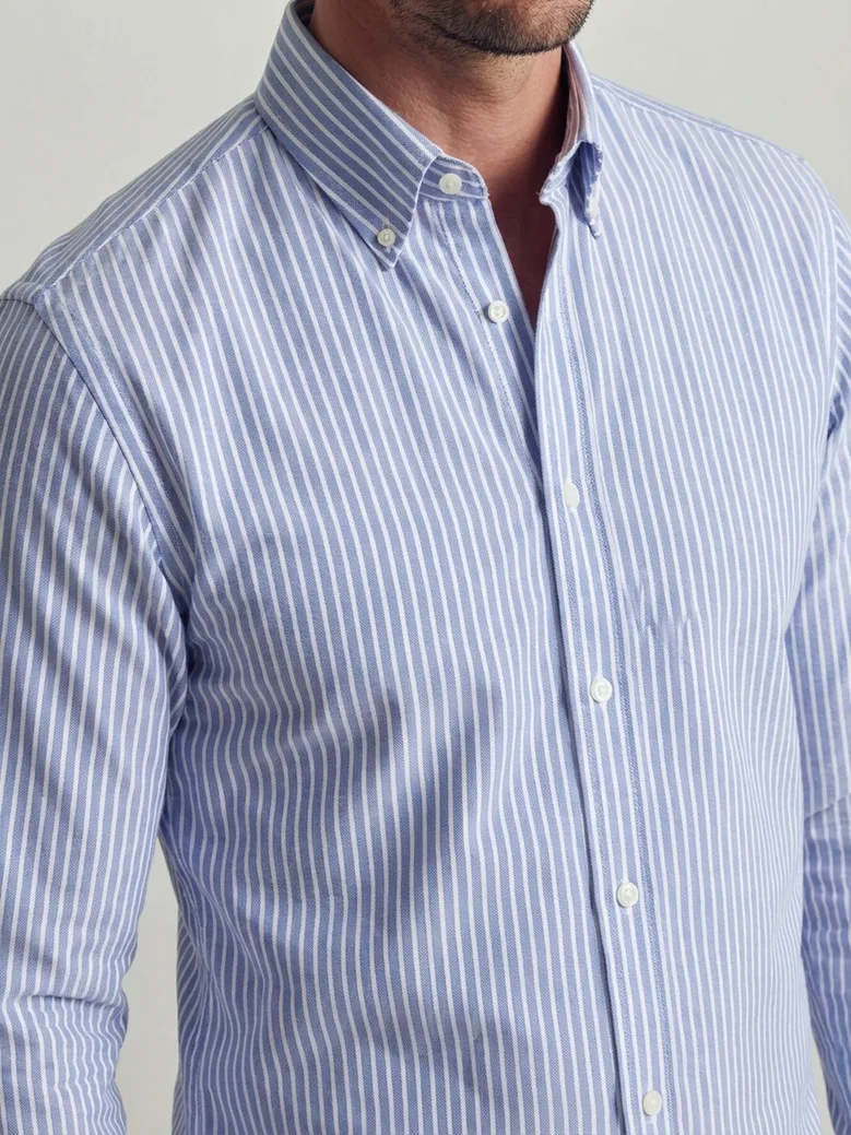 Easy-iron plain white poplin shirt