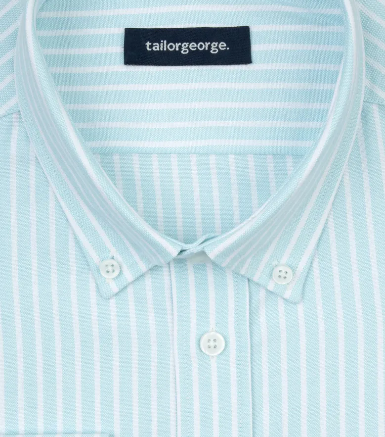 Easy-iron plain white poplin shirt