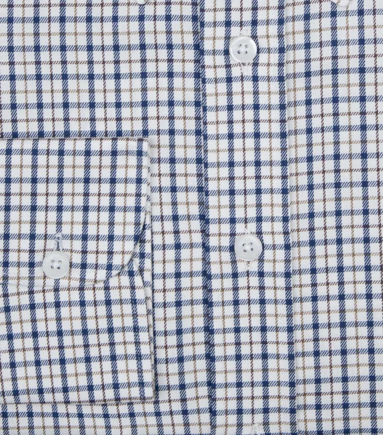 Easy-iron plain white poplin shirt