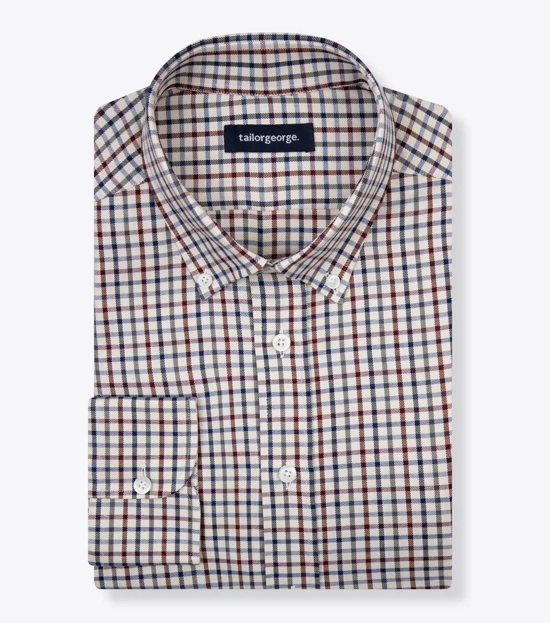Easy-iron plain white poplin shirt