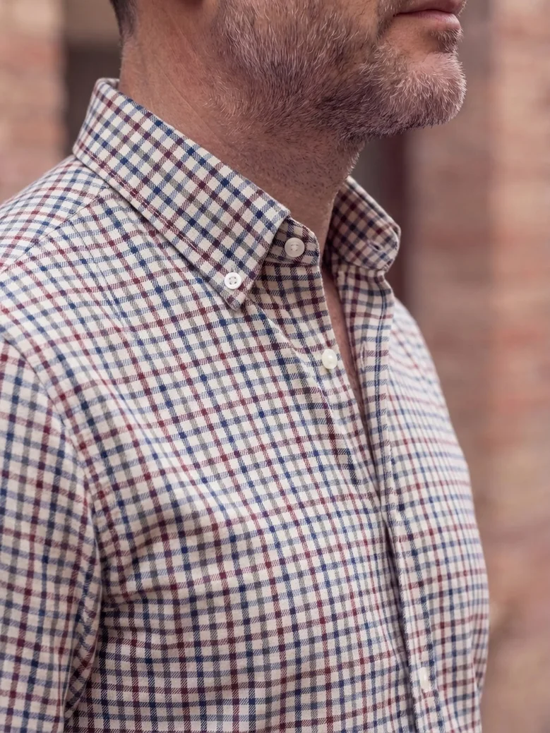 Easy-iron plain white poplin shirt
