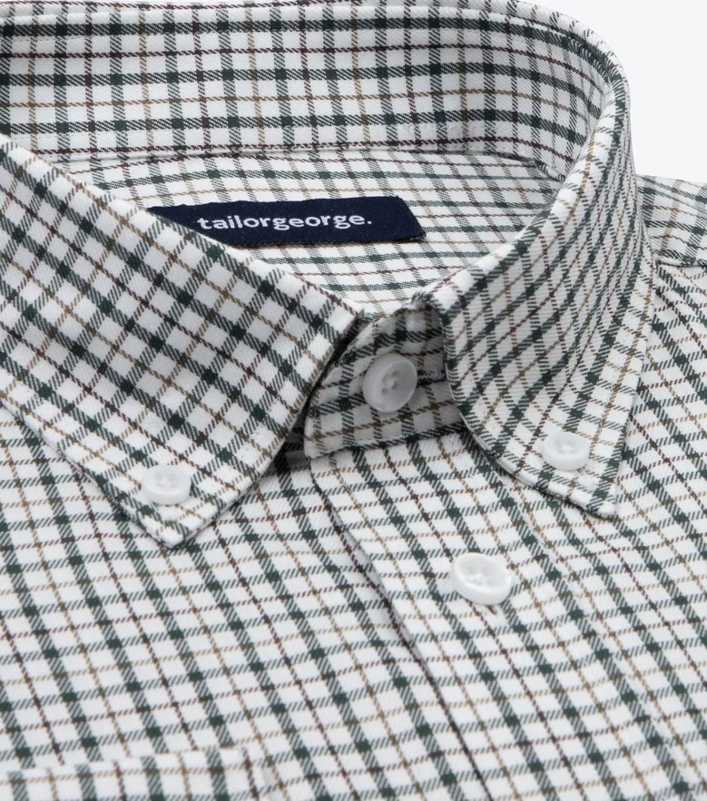 Easy-iron plain white poplin shirt