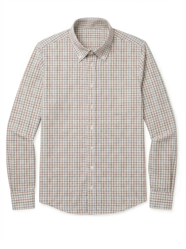 Easy-iron plain white poplin shirt