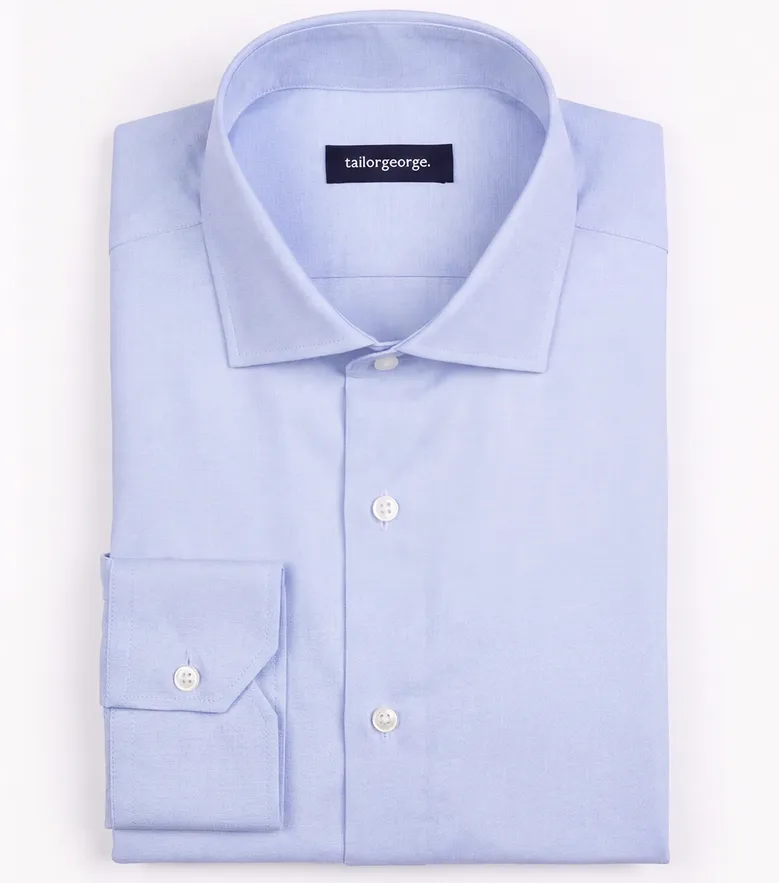 Easy-iron plain white poplin shirt