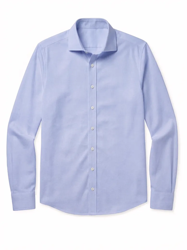 Easy-iron plain white poplin shirt