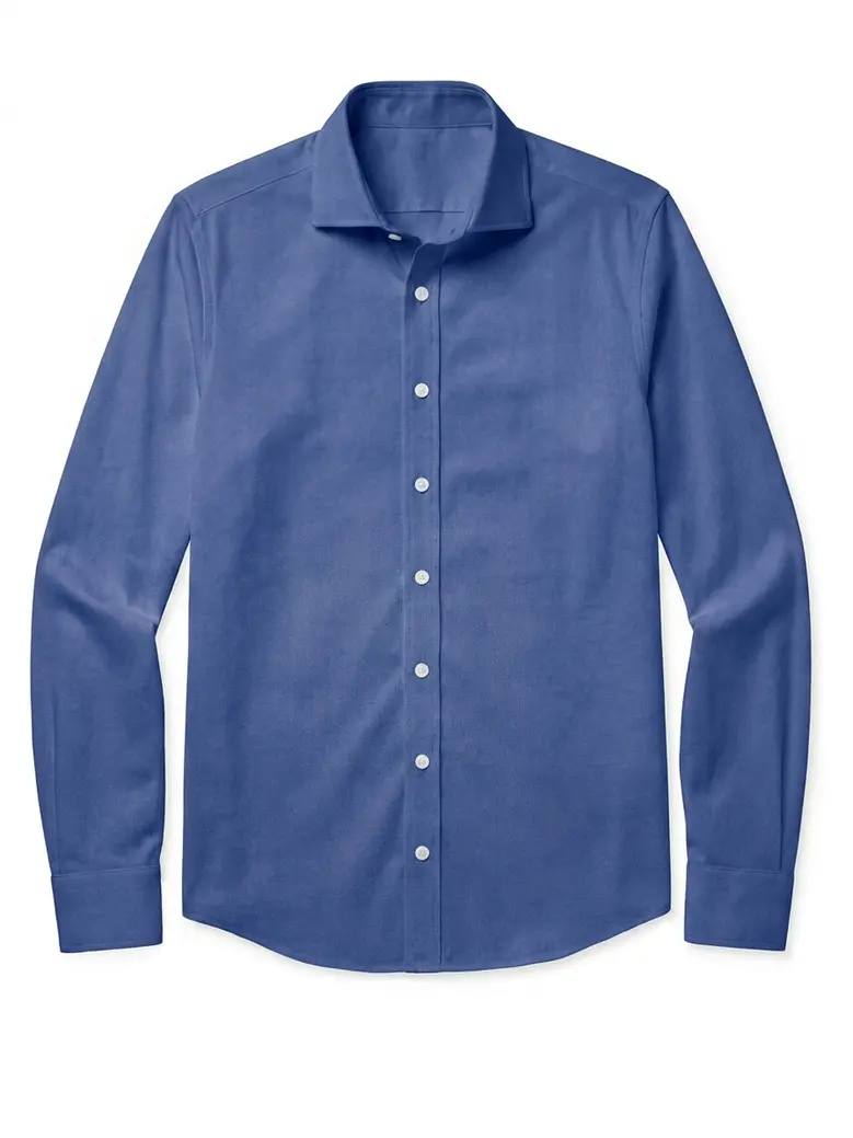 Easy-iron plain white poplin shirt
