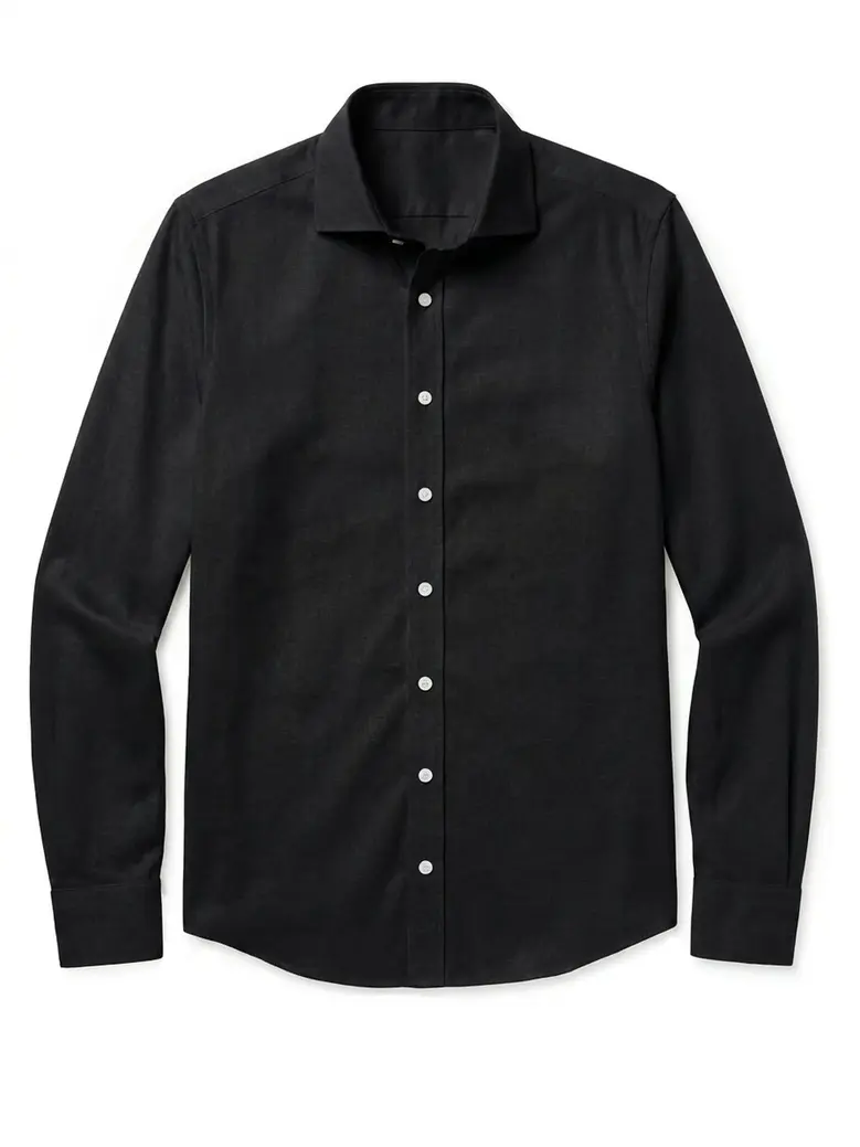 Easy-iron plain white poplin shirt