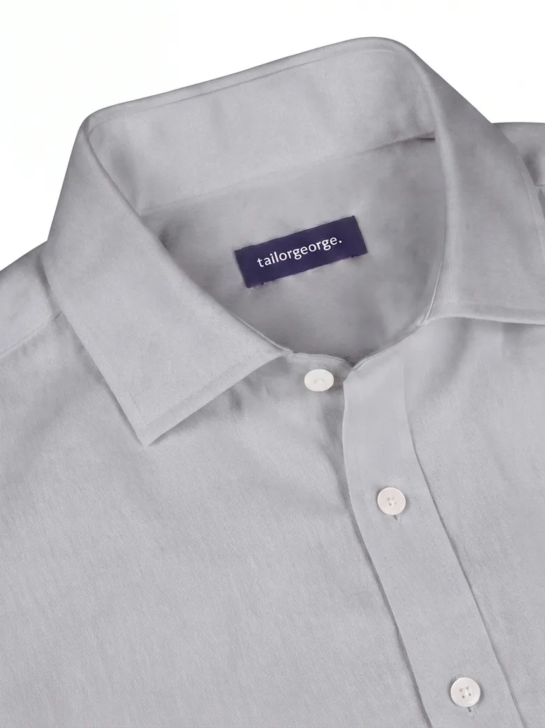 Easy-iron plain white poplin shirt