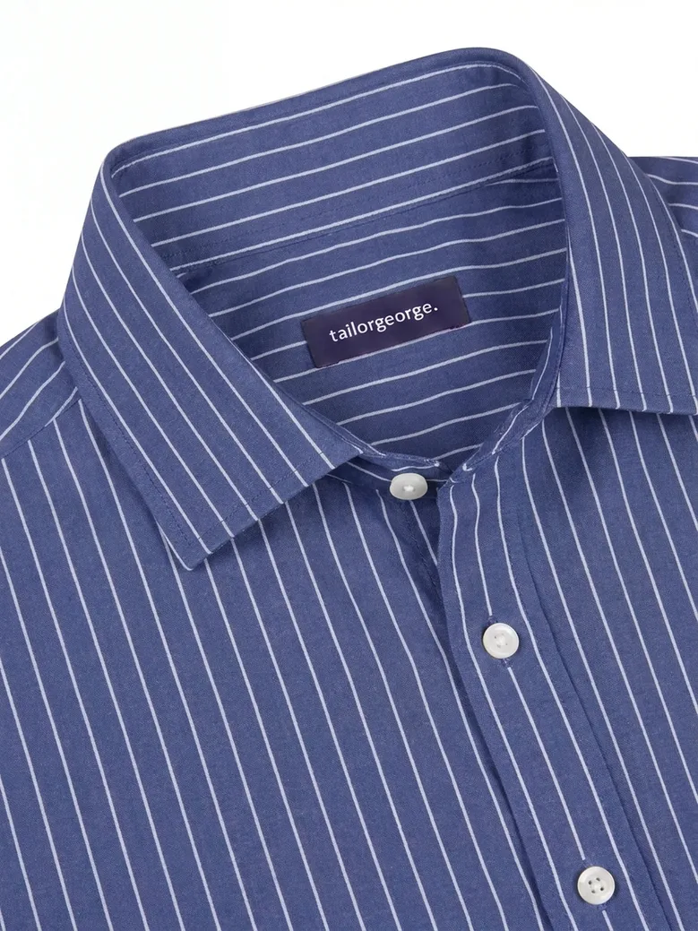 Easy-iron plain white poplin shirt