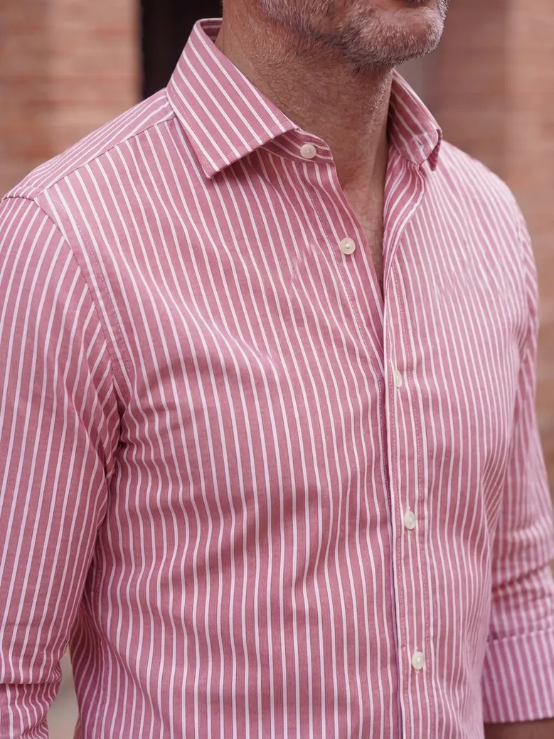 Easy-iron plain white poplin shirt
