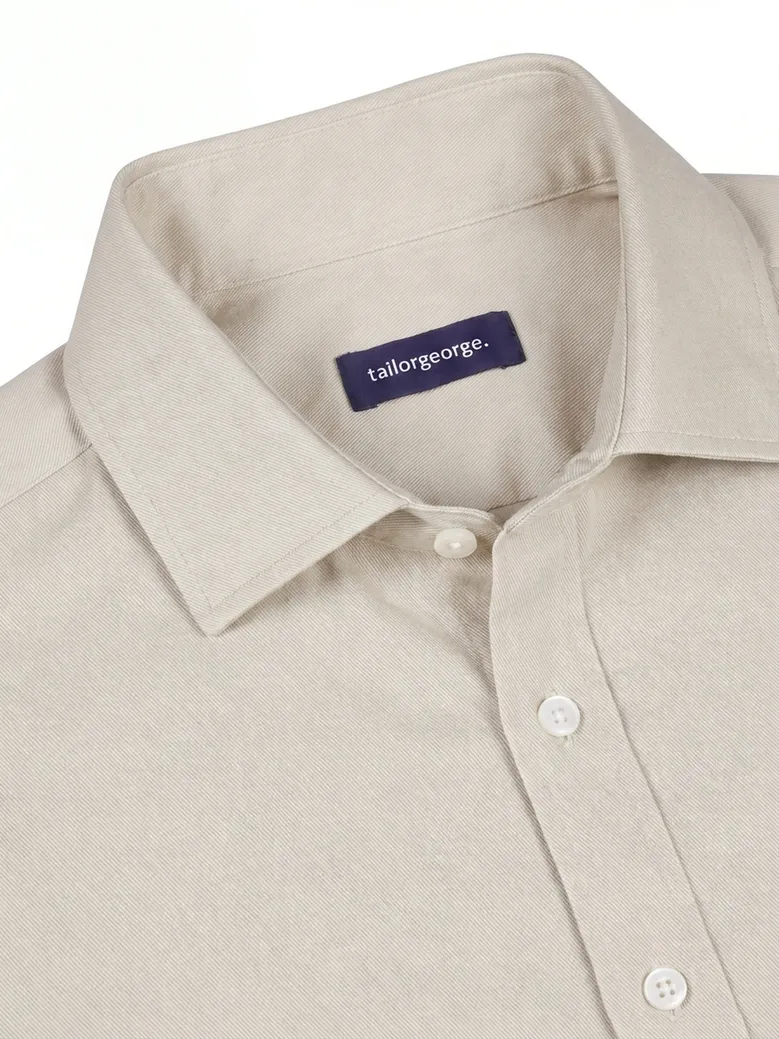 Easy-iron plain white poplin shirt