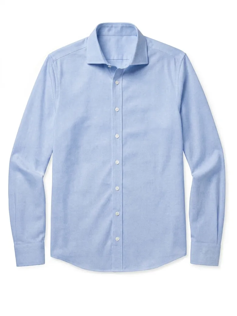 Easy-iron plain white poplin shirt