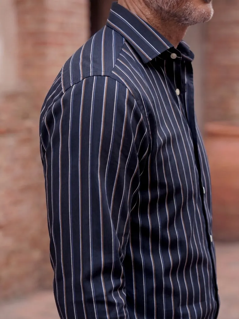 Easy-iron plain white poplin shirt
