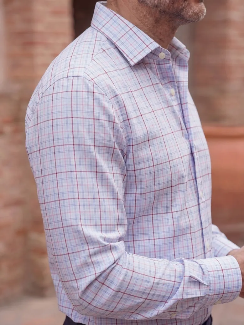 Easy-iron plain white poplin shirt