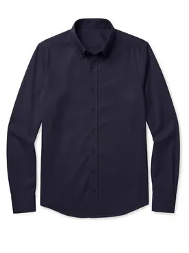 Navy blue plain heavyweight American Oxford shirt