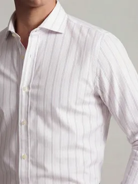Purple striped poplin shirt