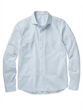 Sky blue striped linen shirt