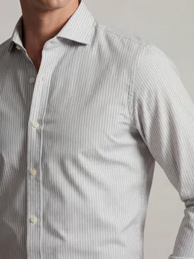 Light gray striped poplin shirt