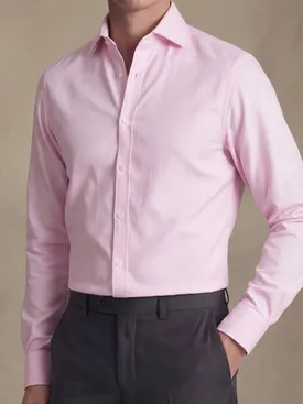 Plain pale pink dobby shirt