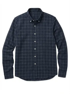 Flannel shirt with large blue checks