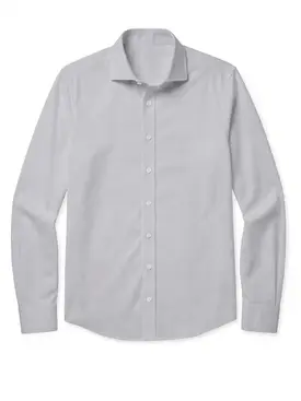Grey Striped Poplin Shirt