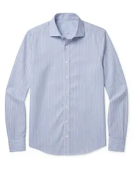 Blue Striped Poplin Shirt