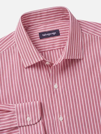 Red Striped Poplin Shirt