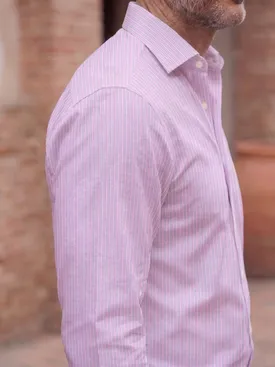 Pink Striped Fil-à-Fil Shirt