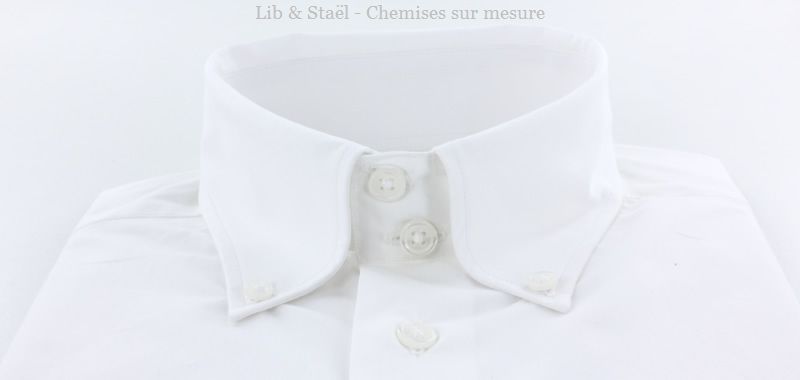 Easy-iron plain white poplin shirt