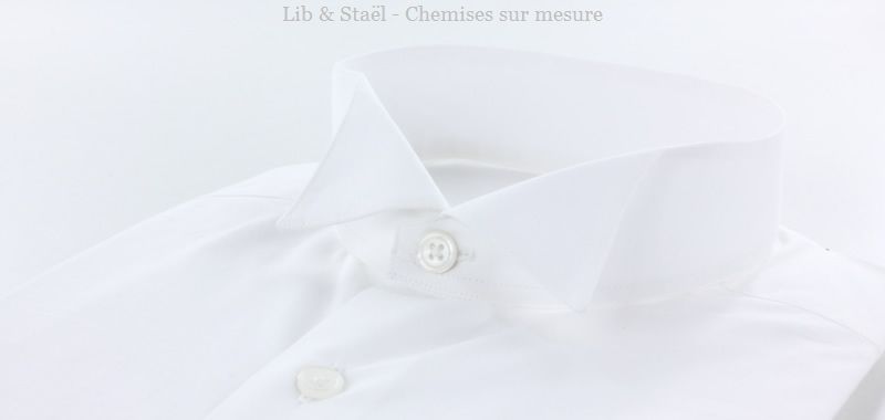 Easy-iron plain white poplin shirt