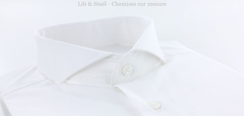 Easy-iron plain white poplin shirt