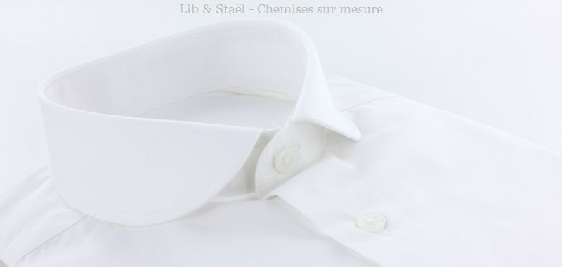 Easy-iron plain white poplin shirt