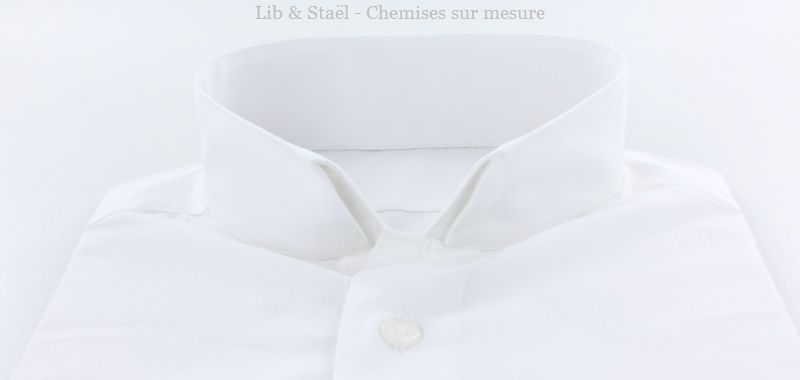 Easy-iron plain white poplin shirt